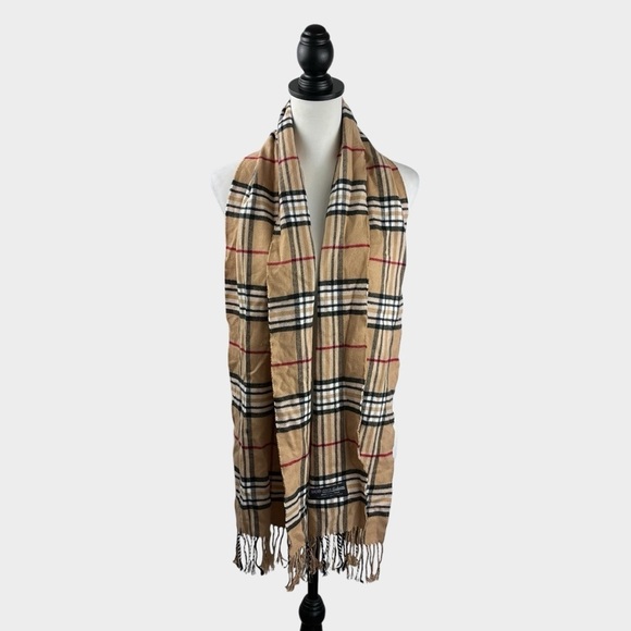 100% Cashmere Scarf Tartan Plaid Pattern Ultrasoft Unisex Multifunctional 11x66 - Picture 1 of 5